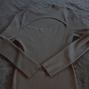 No Boundaries Keyhole Bodycon Sweater Dress